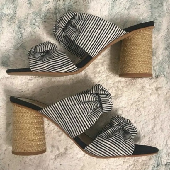 Dolce Vita Shoes - Dolce Vita Striped Black and White Women's Heeled Sandals